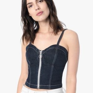 Denim Bustier Crop Top